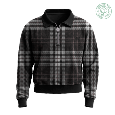 Dark Kamo Plaid Collared Sweater