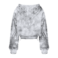Light Kamo Crop Zip Hoodie/w Rhinestones image 1
