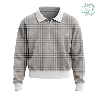 Light Kamo Plaid Collared Sweater