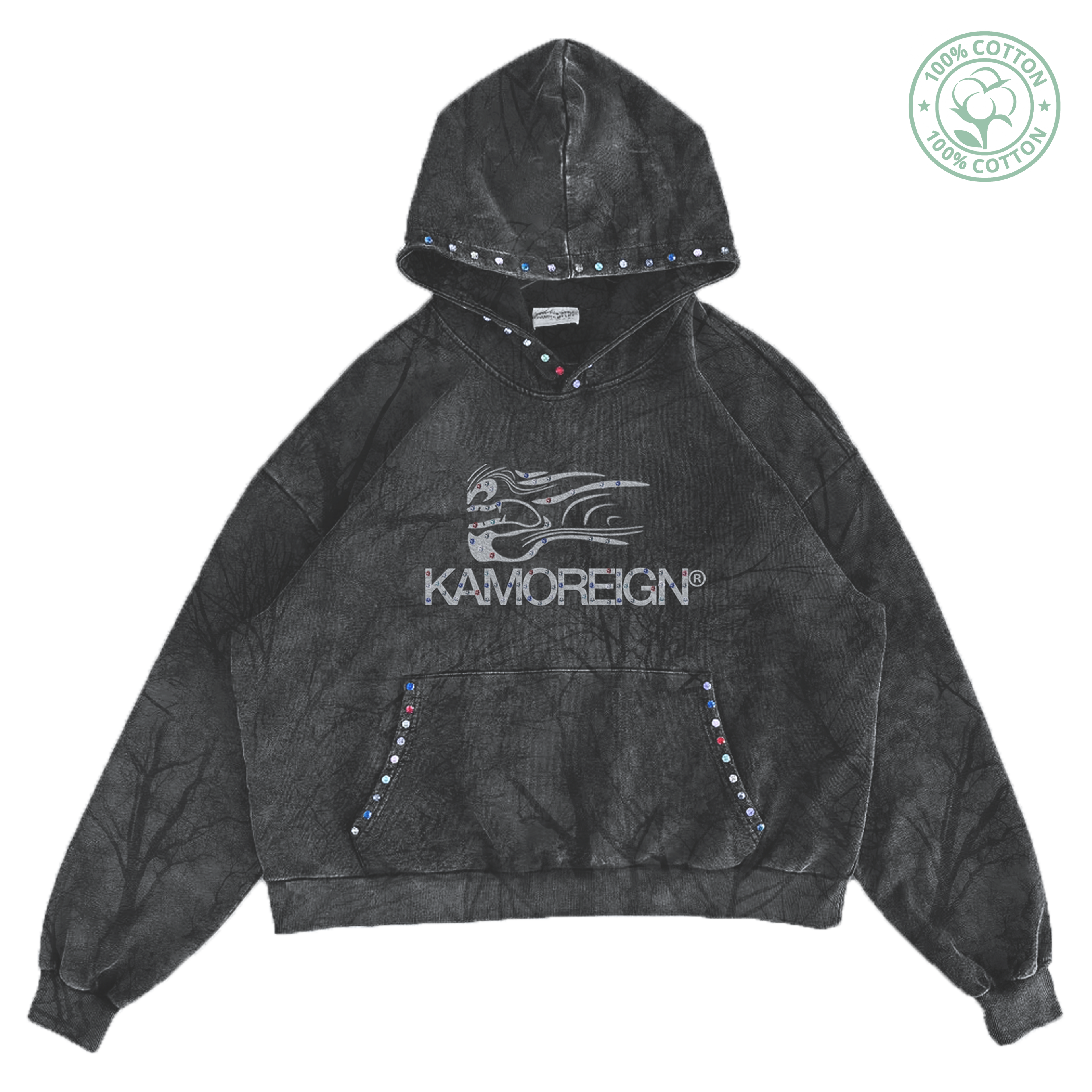 Dark Kamoreign Jewel Color Wave Hoodie
