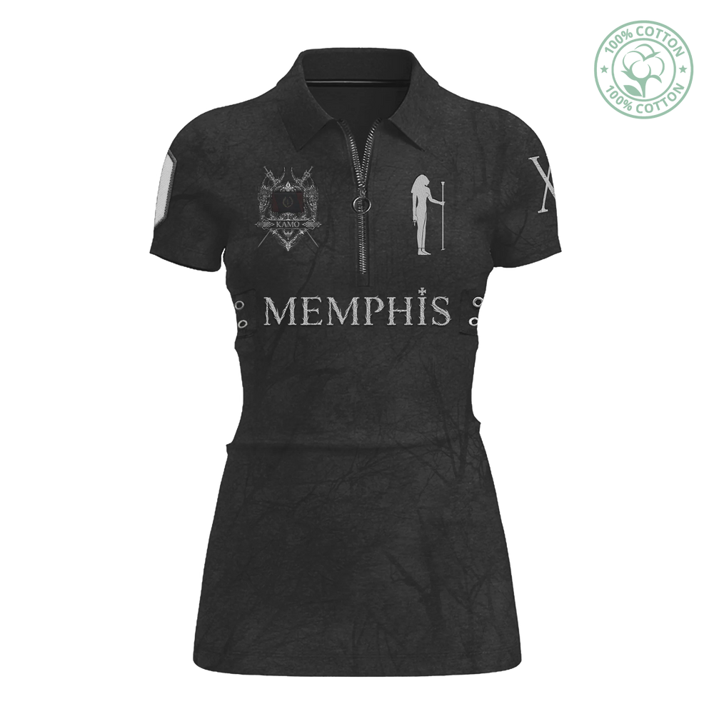 Dark Kamo Women Zip Polo Dress