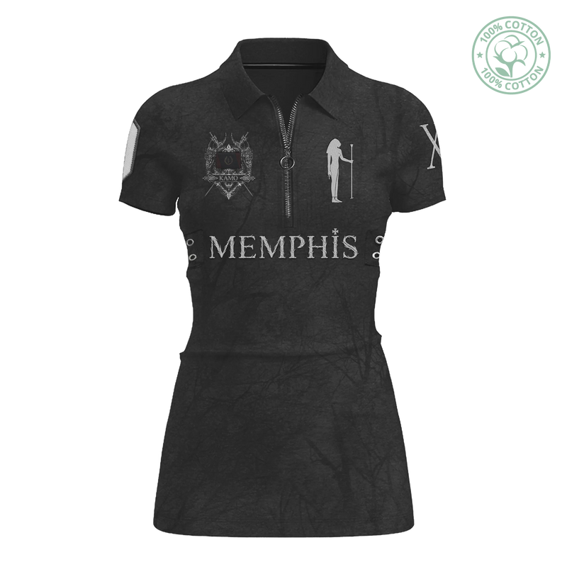 Dark Kamo Women Zip Polo Dress