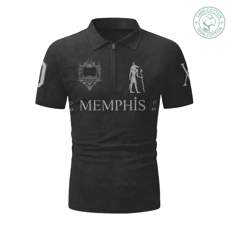 Dark Kamo Men Zip Polo