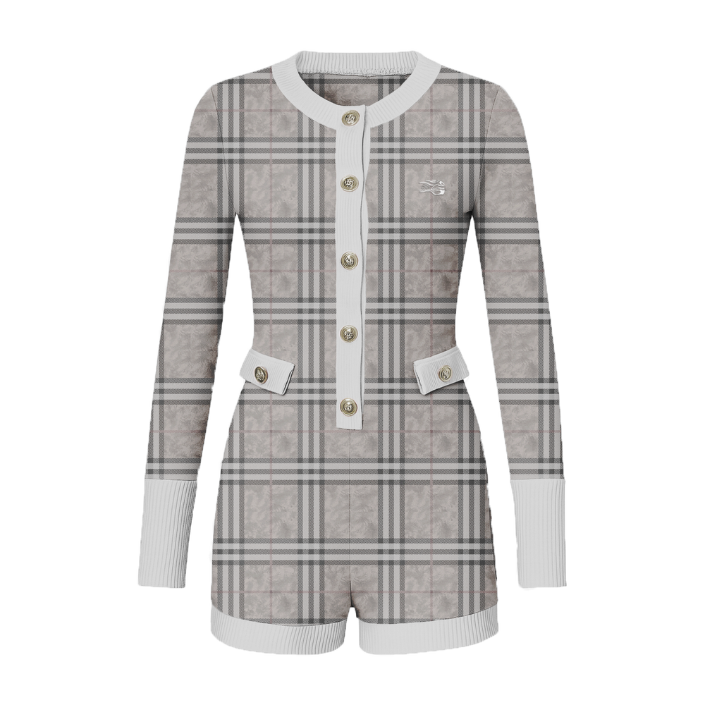 Light Kamo Plaid Romper