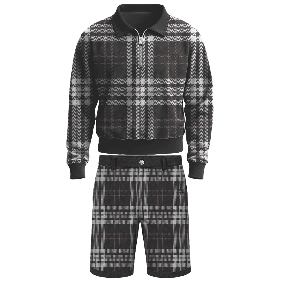 Dark Kamo Plaid Set
