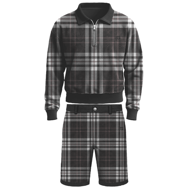 Dark Kamo Plaid Set