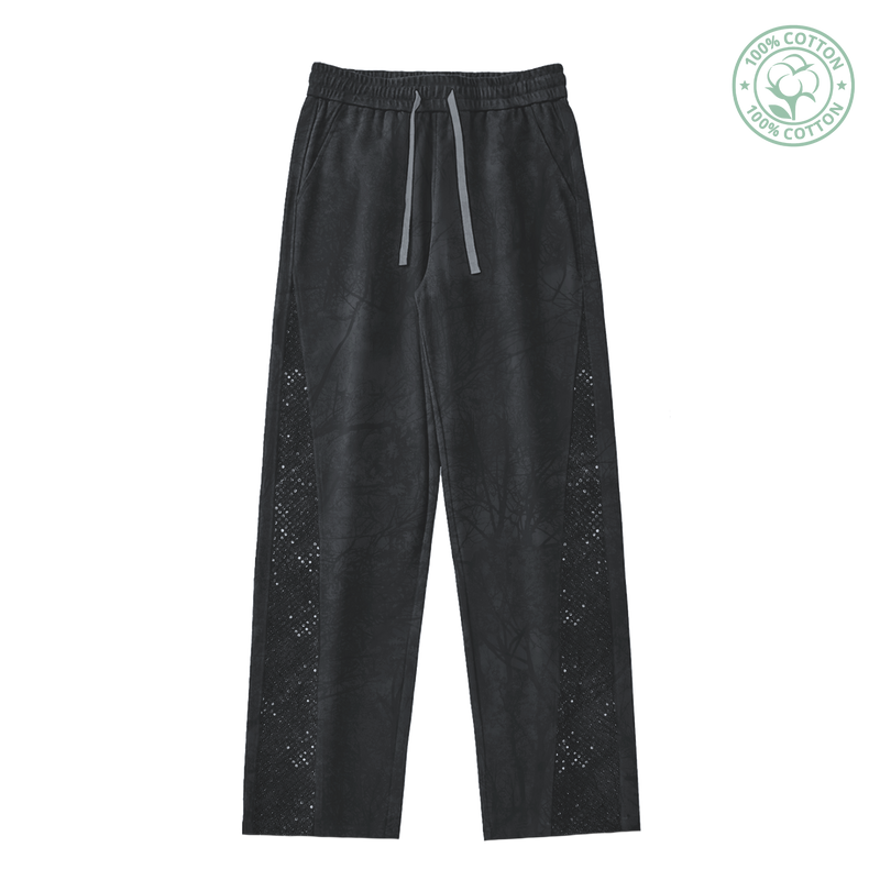 Dark Kamo Oversized Sweatpants/w Rhinestones