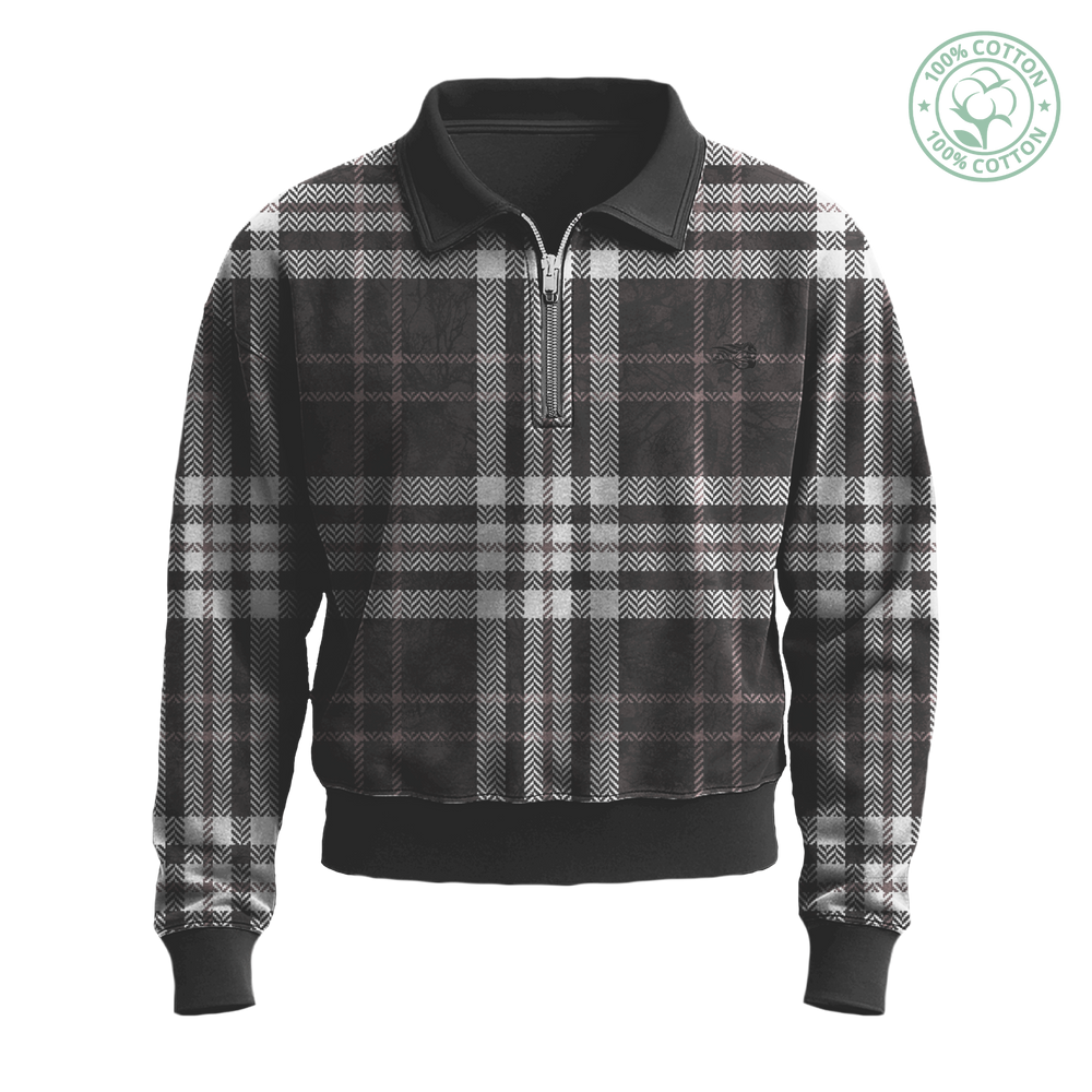 Dark Kamo Plaid Collared Sweater