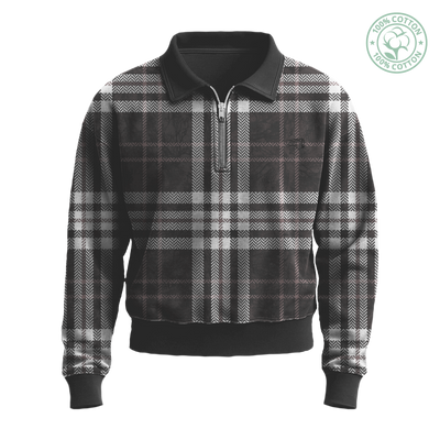 Dark Kamo Plaid Collared Sweater