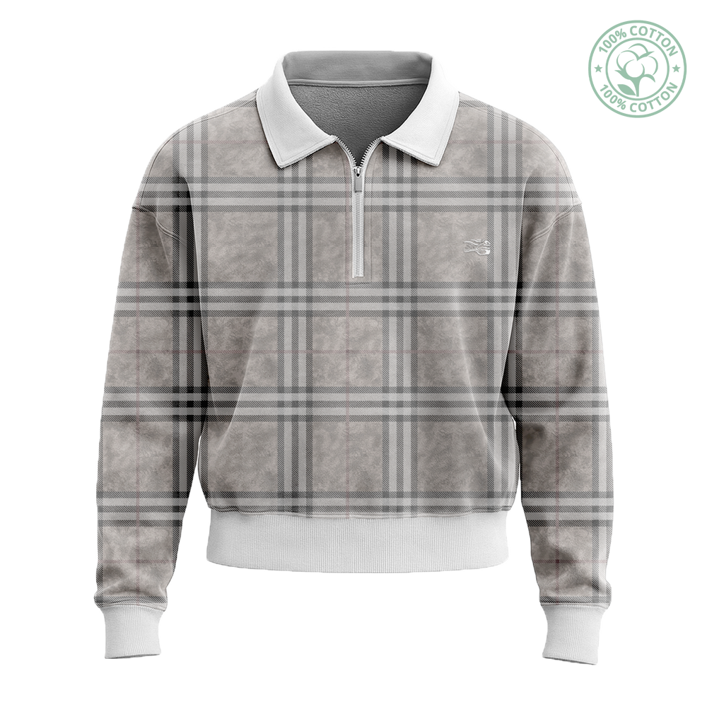 Light Kamo Plaid Collared Sweater