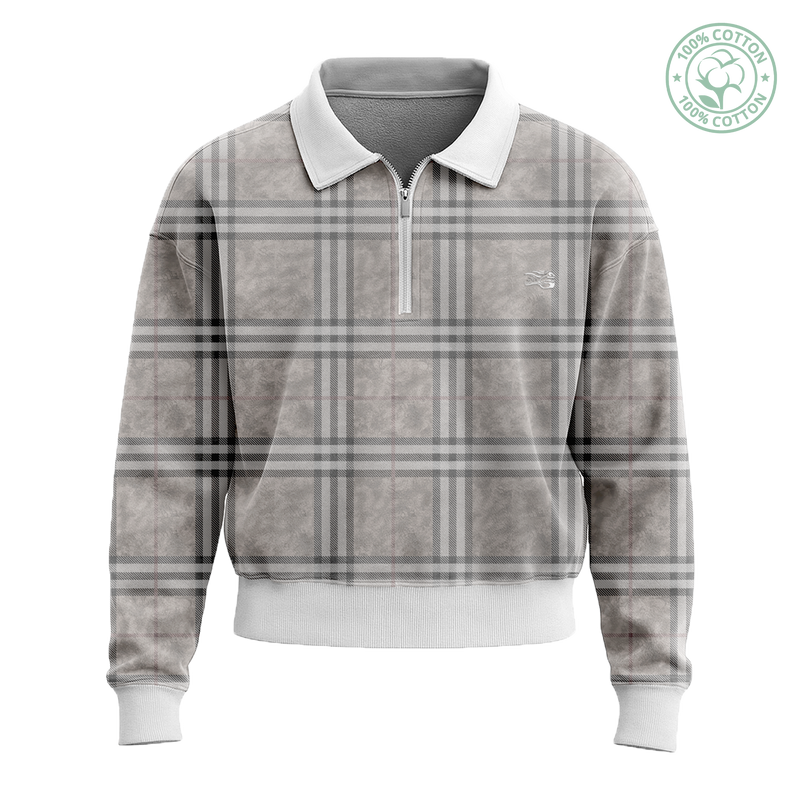 Light Kamo Plaid Collared Sweater