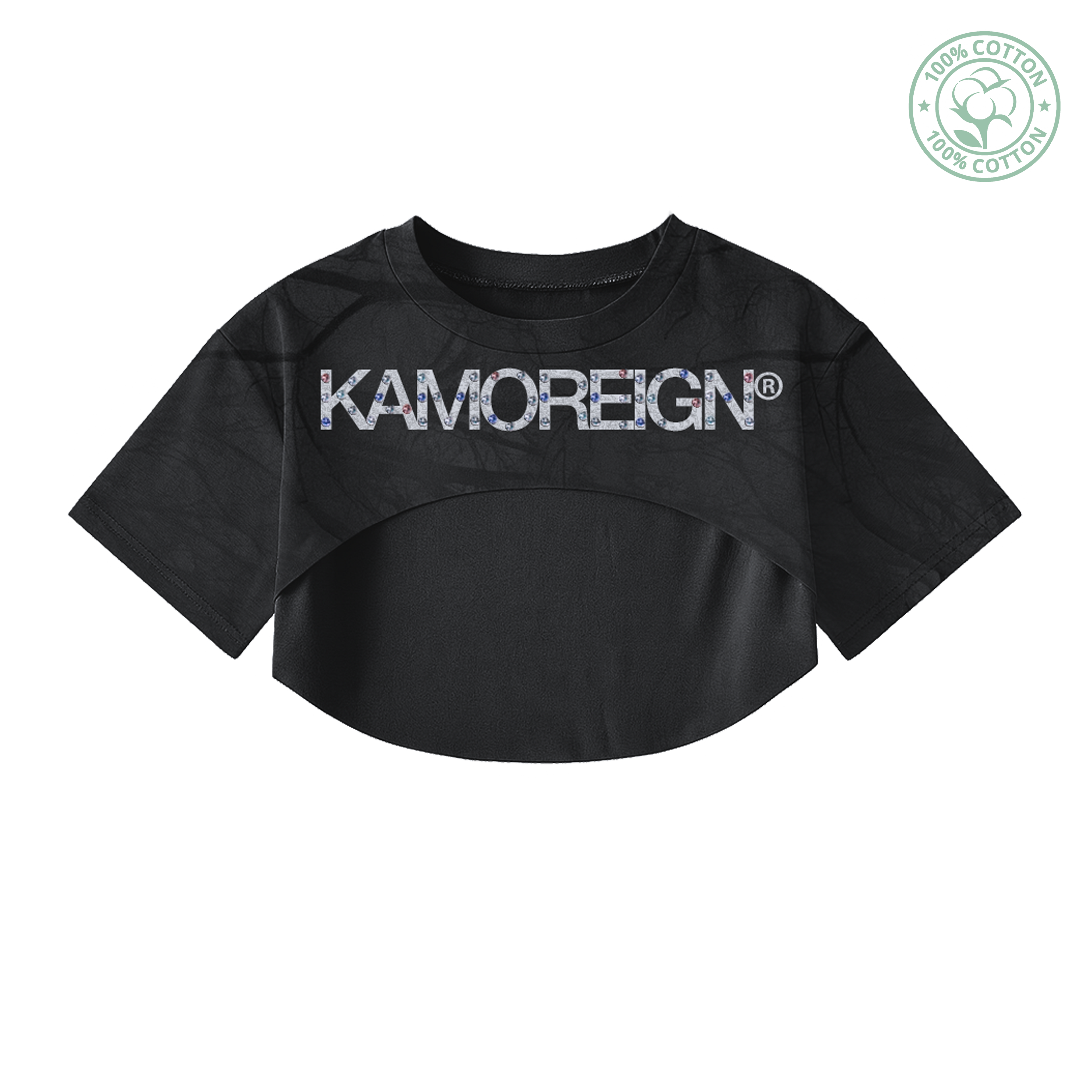 Dark Kamo High Crop Top