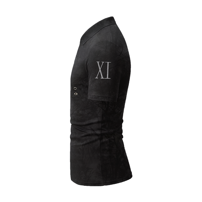 Dark Kamo Men Zip Polo