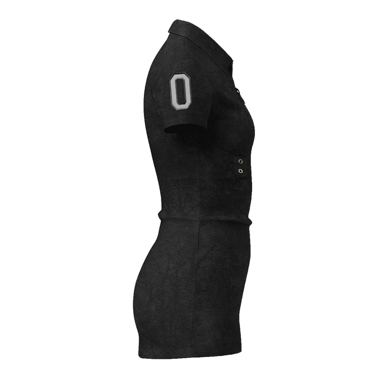 Dark Kamo Women Zip Polo Dress