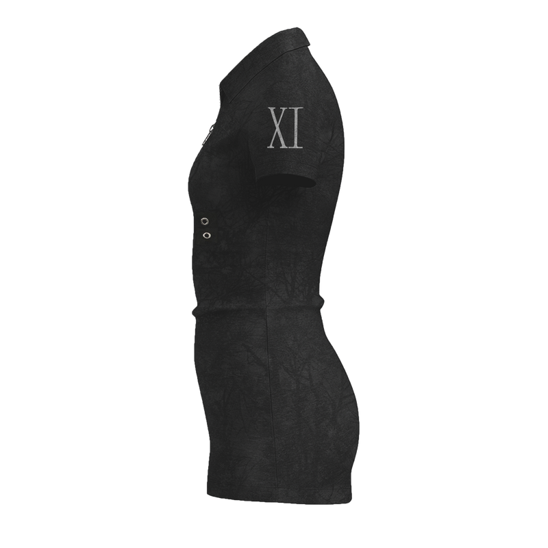 Dark Kamo Women Zip Polo Dress