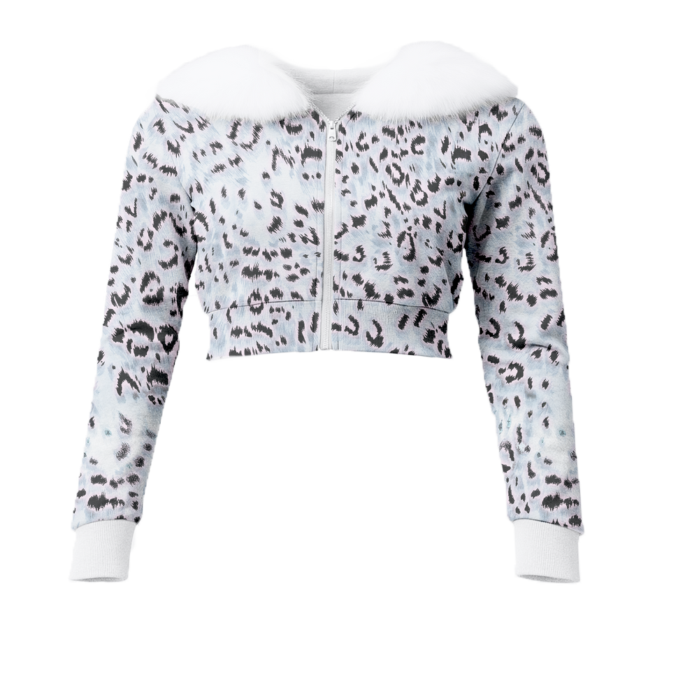 Jaguar Kamo Cropped Fur Zip Up