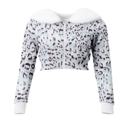 Jaguar Kamo Cropped Fur Zip Up